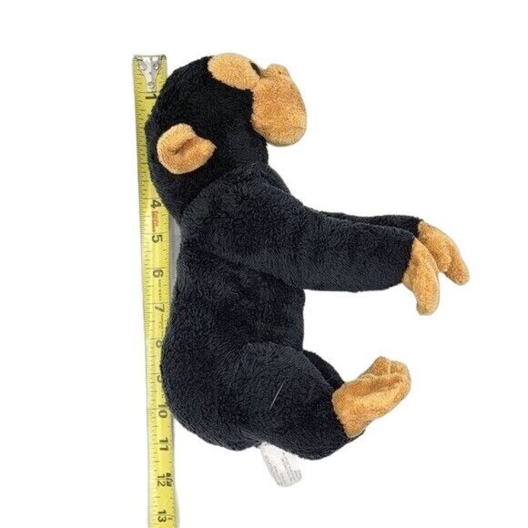 2/$15 Wild Republic Monkey Plush Black Brown 11" Sit Realistic Knuckles 2003 K&M - Picture 10 of 10
